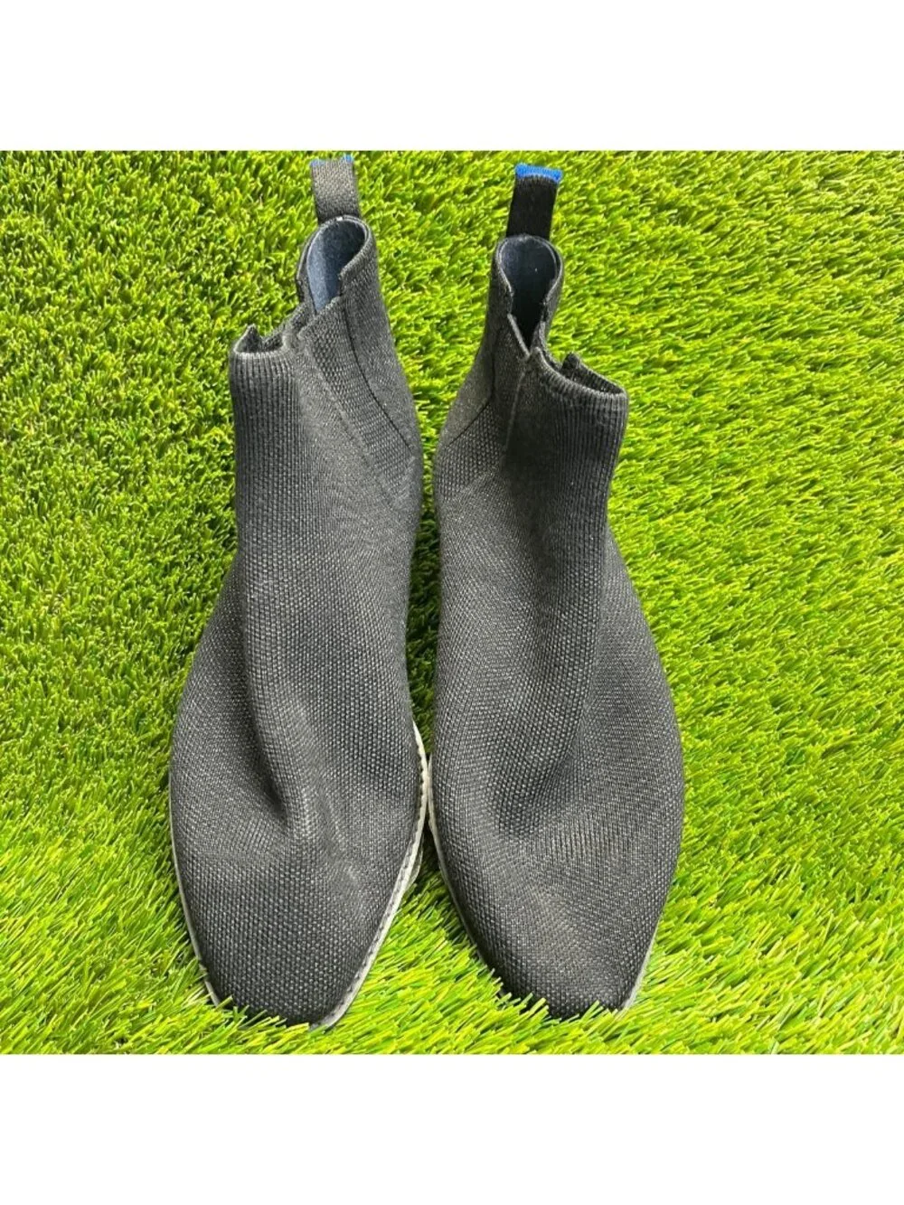 Rothy's The Chelsea Merino Knit Womens Size 10 Black Outdoor Pull-On Ankle Boots